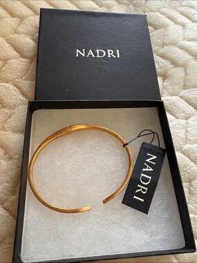 Nadri Gold-Tone Slim Open Cuff Bracelet